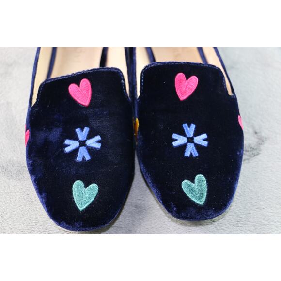 Jack Rogers Kennedy Loafer Shoes Womens Size 10 Velvet Heart Embroidered - Picture 7 of 10